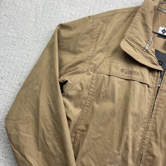 Columbia Mens L Jacket  Northway Full Zip Vented Windbreaker Tan / Sand Outdoor - Picture 3 of 15